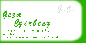 geza czirbesz business card