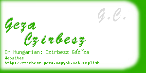 geza czirbesz business card